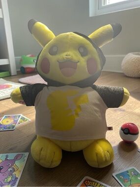 Build-A-Bear Yellow Pikachu Plush in Graphic Hoodie